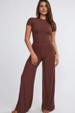 Oh Polly Women'S Clothing Sale - $65 And Under | Women'S Clothing Sale - $40 And Under^Petite Mid Rise Wide Leg Trouser in Chocolate