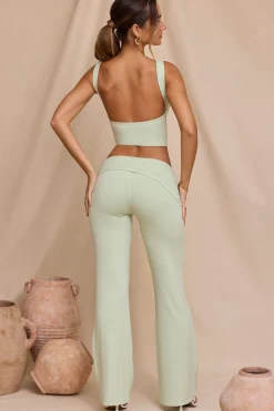 Oh Polly Women'S Clothing Sale - $65 And Under | Women'S Clothing Sale - $40 And Under^Petite Mid-Rise Straight Leg Trousers in Light Sage LightSage