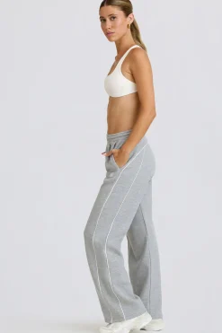 Oh Polly Petite^Petite Mid-Rise Straight-Leg Joggers in Grey Marl GreyMarl