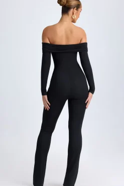 Oh Polly Jumpsuits & Unitards^Petite Modal Off-Shoulder Ruched Jumpsuit in Black