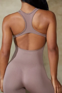 Oh Polly Women'S Clothing Sale - $65 And Under | Women'S Clothing Sale - $40 And Under^Petite Open Back Define Luxe Unitard in Mocha