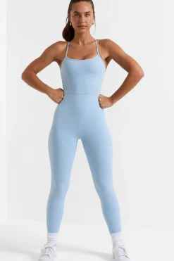 Oh Polly Women'S Clothing Sale - $65 And Under | Women'S Clothing Sale - $40 And Under^Petite Open Back Full Length Unitard in Ice Blue IceBlue
