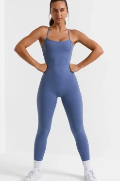Oh Polly Women'S Clothing Sale - $65 And Under | Women'S Clothing Sale - $40 And Under^Petite Open Back Full Length Unitard in Slate Blue SlateBlue