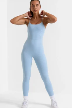 Oh Polly Women'S Clothing Sale - $65 And Under | Women'S Clothing Sale - $40 And Under^Petite Open Back Full Length Unitard in Ice Blue IceBlue