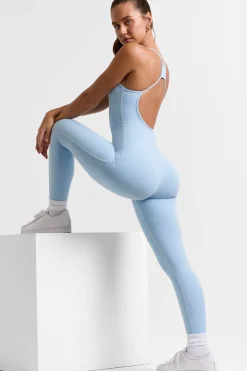 Oh Polly Women'S Clothing Sale - $65 And Under | Women'S Clothing Sale - $40 And Under^Petite Open Back Full Length Unitard in Ice Blue IceBlue