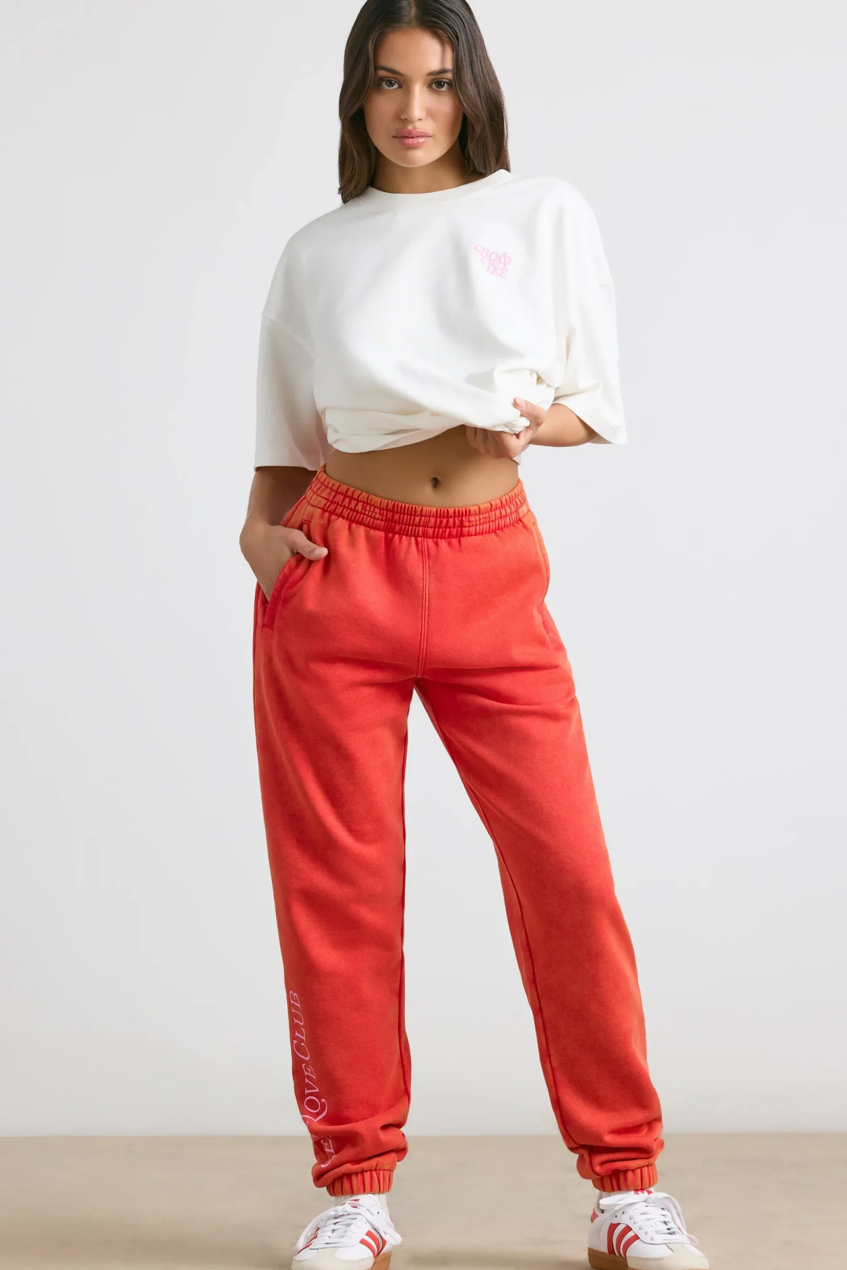 Oh Polly Petite^Petite Oversized Joggers in Red