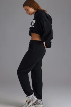 Oh Polly Tracksuits | Petite^Petite Relaxed Mid-Rise Joggers in Black