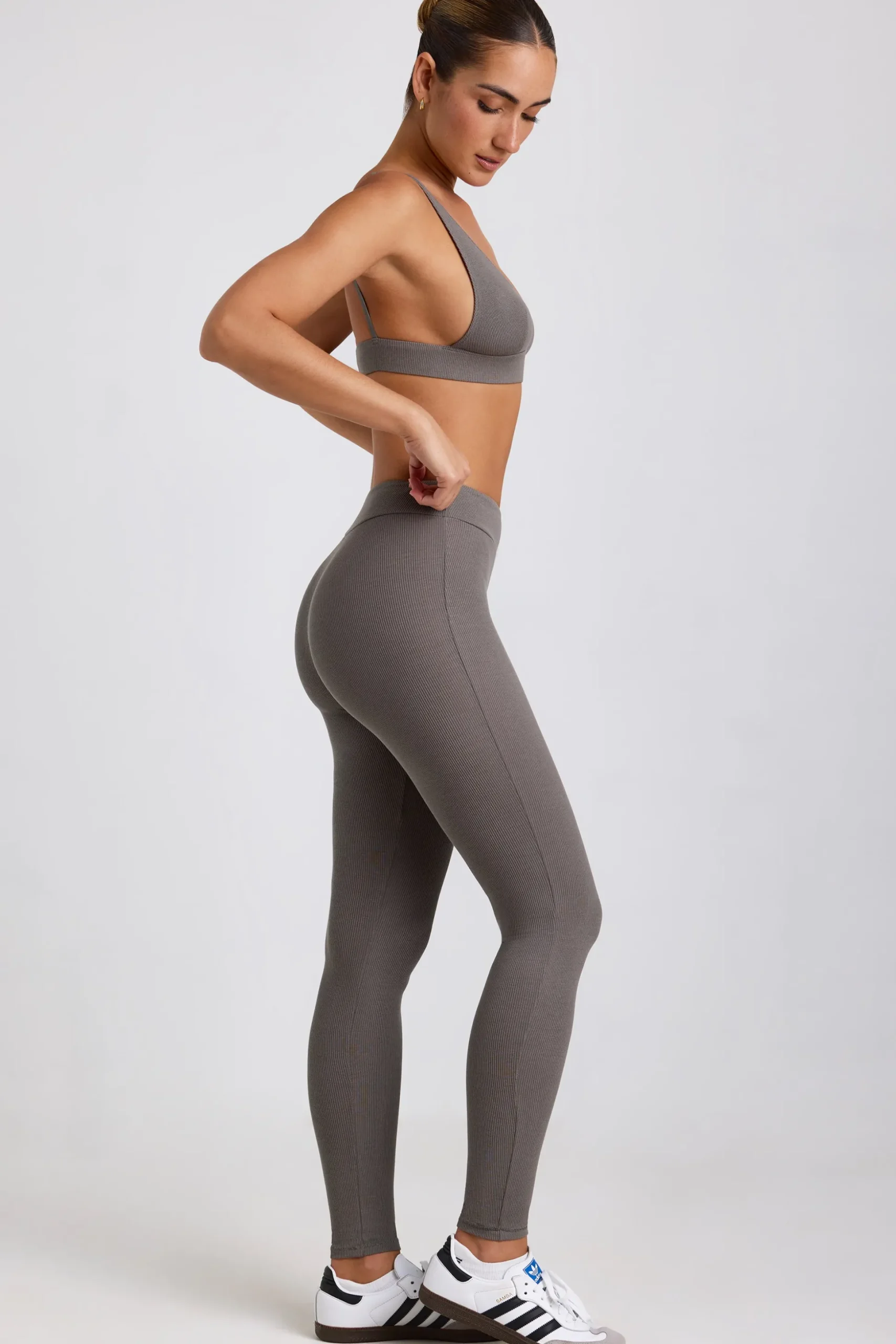 Oh Polly Women'S Clothing Sale - $65 And Under | Women'S Clothing Sale - $40 And Under^Petite Ribbed Modal High Waist Leggings in Grey