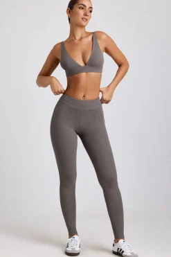 Oh Polly Women'S Clothing Sale - $65 And Under | Women'S Clothing Sale - $40 And Under^Petite Ribbed Modal High Waist Leggings in Grey