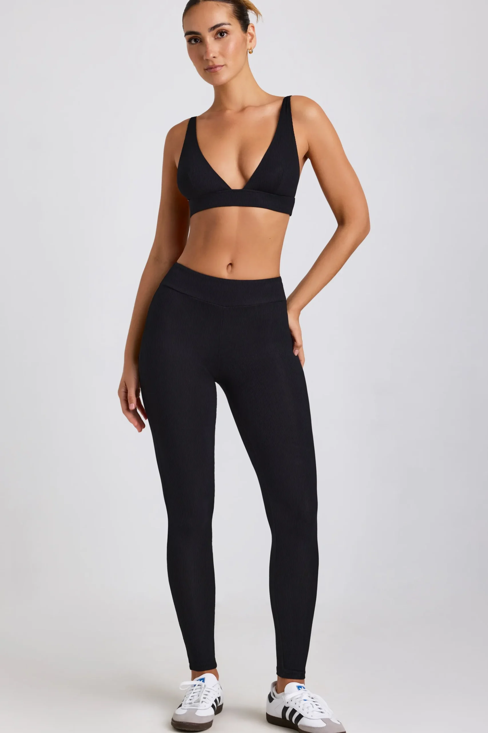 Oh Polly Women'S Clothing Sale - $65 And Under | Women'S Clothing Sale - $40 And Under^Petite Ribbed Modal High Waist Leggings in Black
