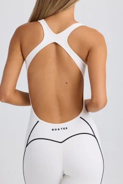 Oh Polly Jumpsuits & Unitards^Petite Soft Active Open-Back Jumpsuit in White