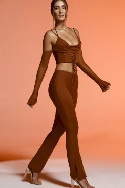 Oh Polly Women'S Clothing Sale - $65 And Under | Women'S Clothing Sale - $40 And Under^Petite Split Flare Trousers in Brown