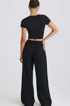 Oh Polly Petite^Petite Straight-Leg Joggers in Black