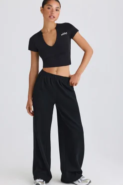 Oh Polly Petite^Petite Straight-Leg Joggers in Black