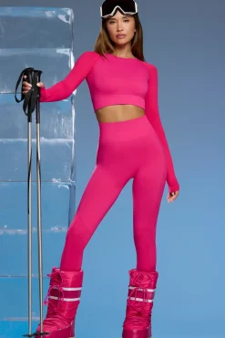 Oh Polly Petite^Petite Super Sculpt Base Layer Leggings in Fuchsia Pink FuchsiaPink
