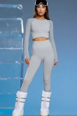Oh Polly Petite^Petite Super Sculpt Base Layer Leggings in Light Grey LightGrey