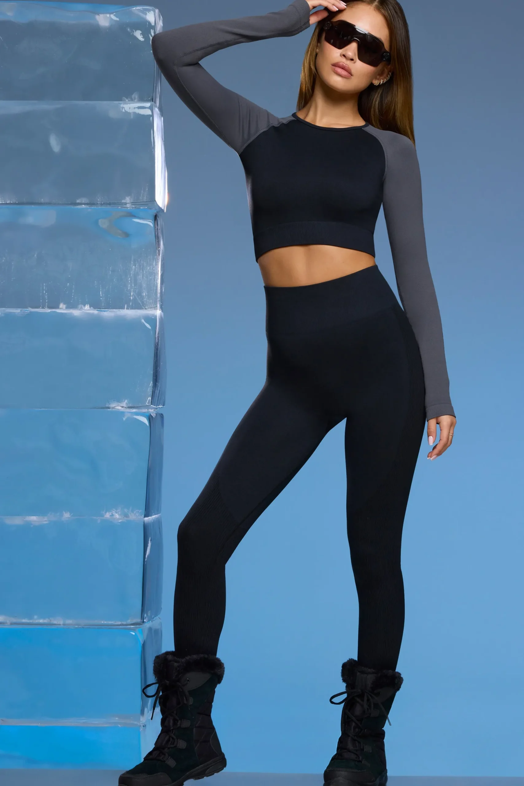 Oh Polly Petite^Petite Super Sculpt Base Layer Leggings in Black