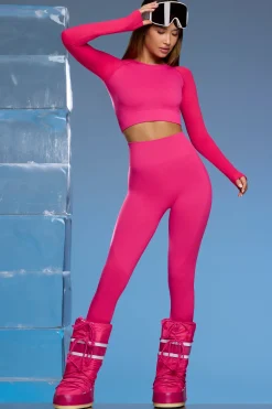 Oh Polly Petite^Petite Super Sculpt Base Layer Leggings in Fuchsia Pink FuchsiaPink