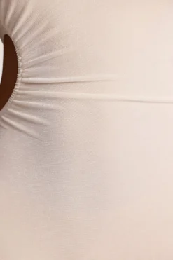 Oh Polly Women'S Clothing Sale - $65 And Under | Women'S Clothing Sale - $40 And Under^Petite Textured Jersey Halter Neck Ruched Cut Out Jumpsuit in Ivory