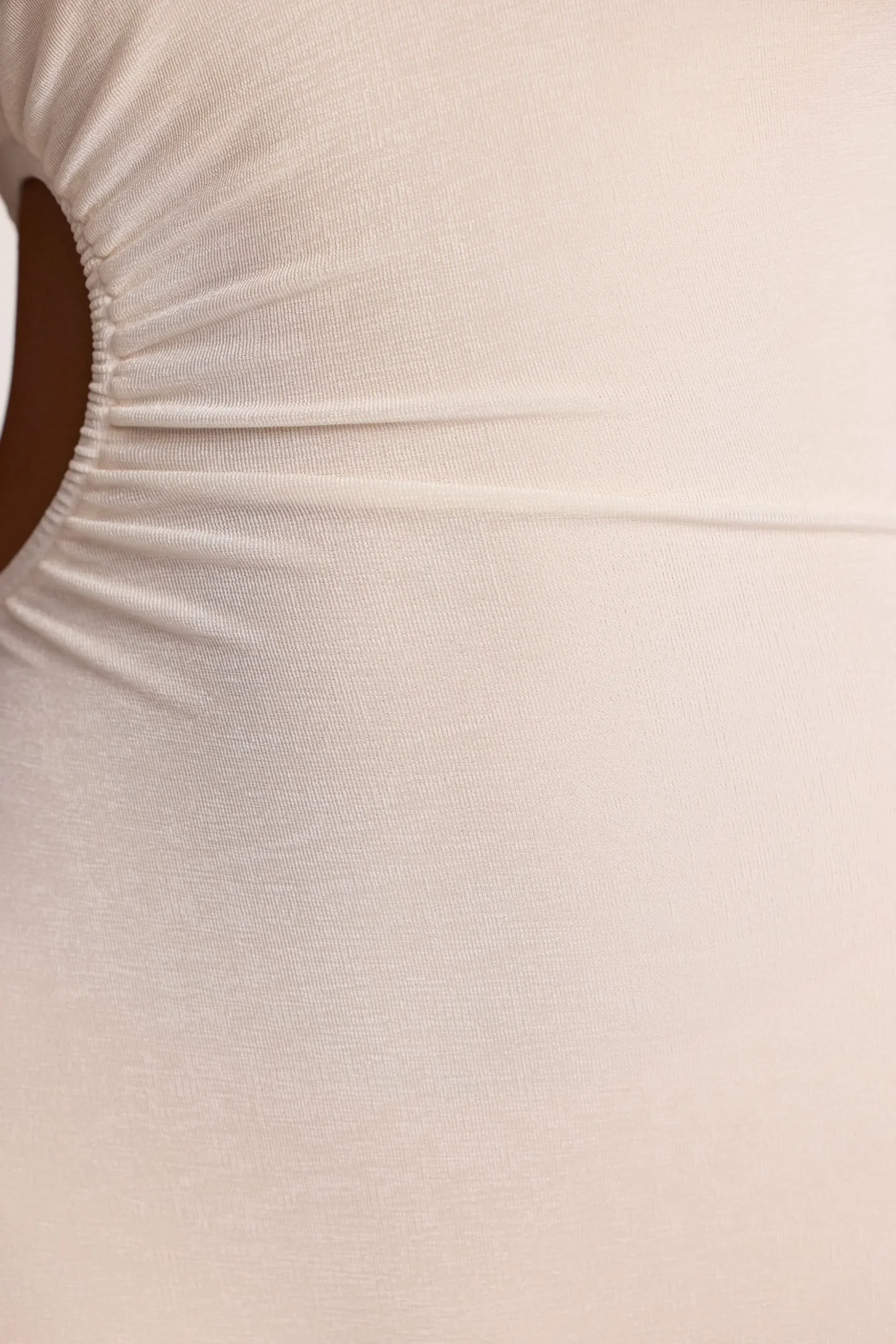 Oh Polly Women'S Clothing Sale - $65 And Under | Women'S Clothing Sale - $40 And Under^Petite Textured Jersey Halter Neck Ruched Cut Out Jumpsuit in Ivory
