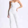 Oh Polly Women'S Clothing Sale - $65 And Under^Petite Twist-Front Split Hem Flared Jumpsuit in White