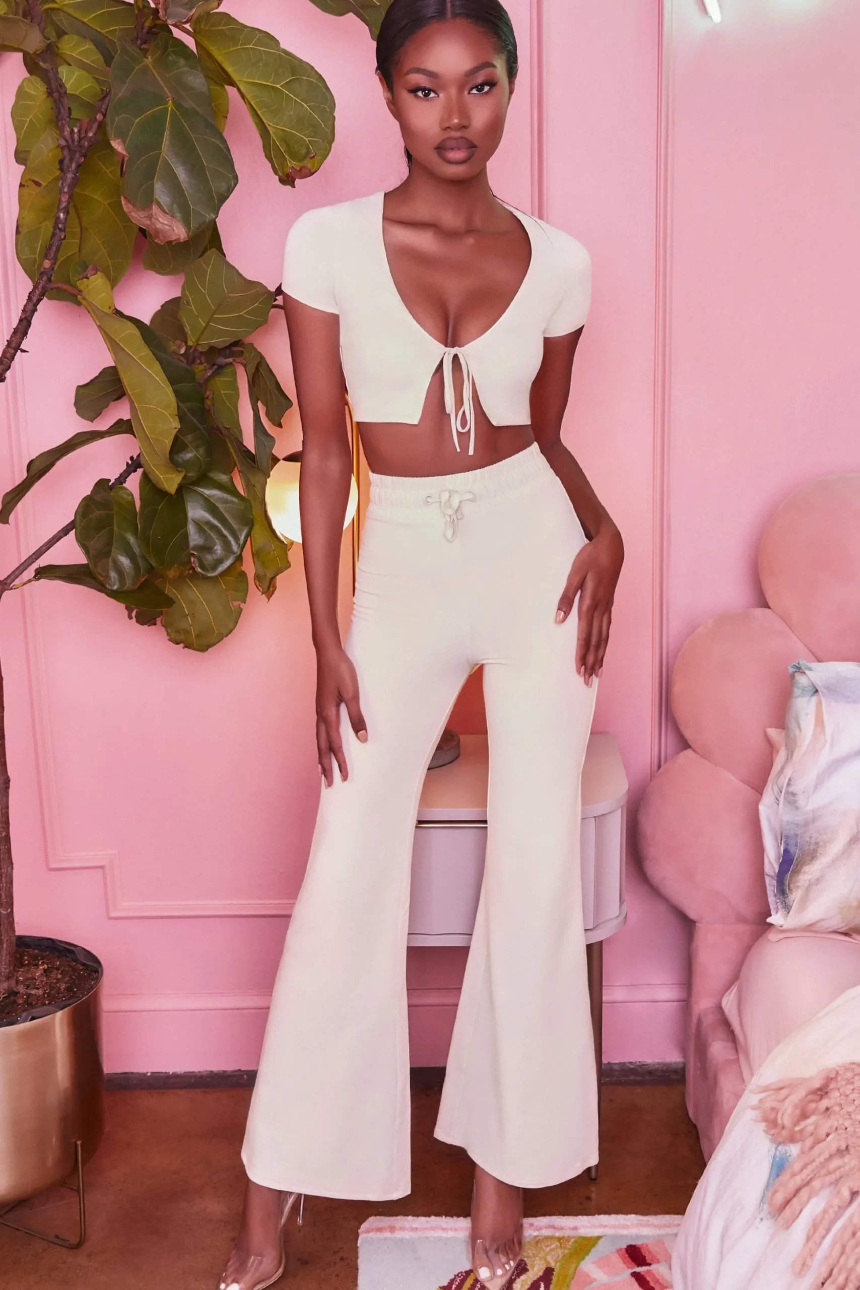 Oh Polly Women'S Clothing Sale - $65 And Under | Women'S Clothing Sale - $40 And Under^Petite Wide Leg Trousers in Cream