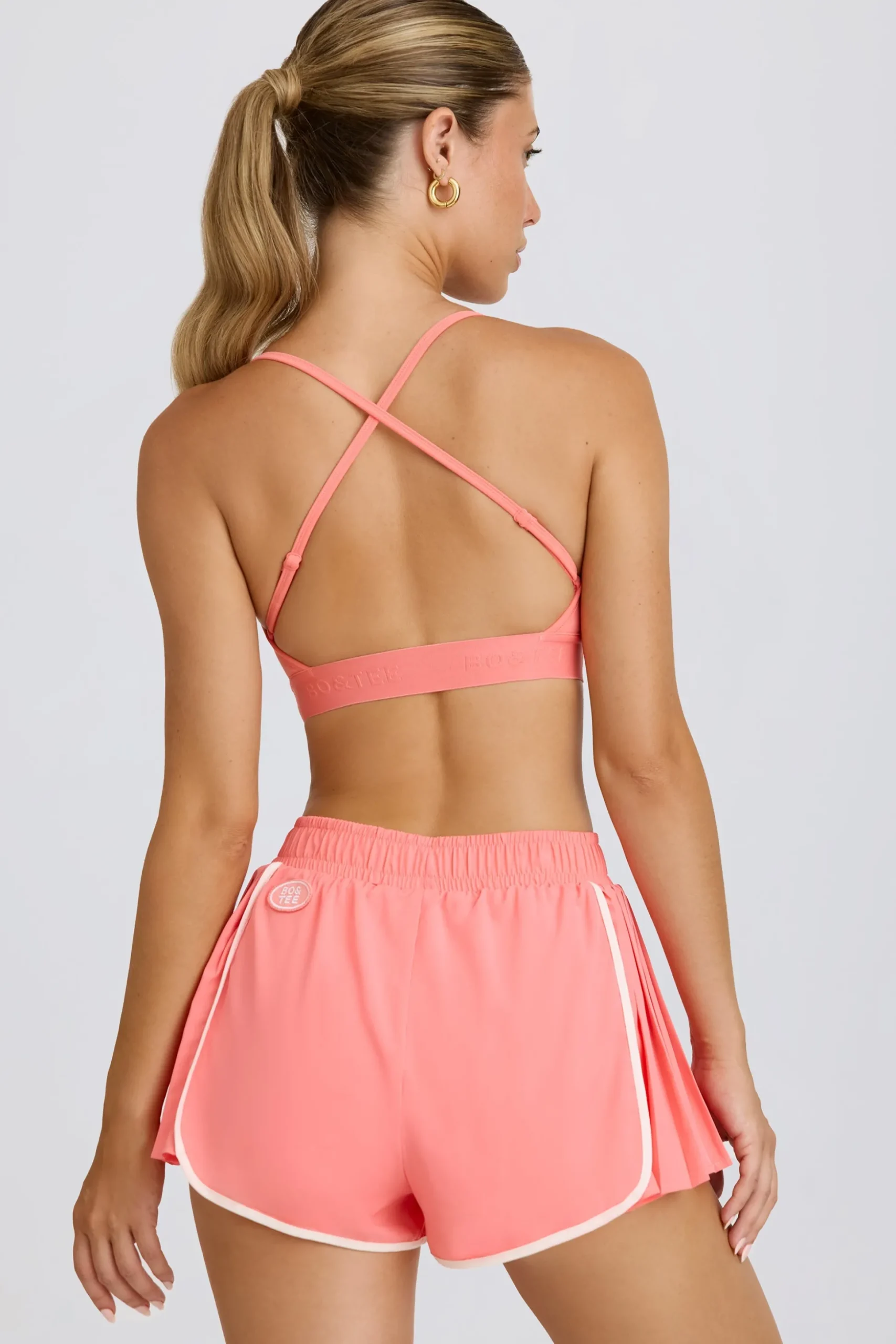 Oh Polly Matching Sets | Shorts^Pleated Mini Shorts in Coral