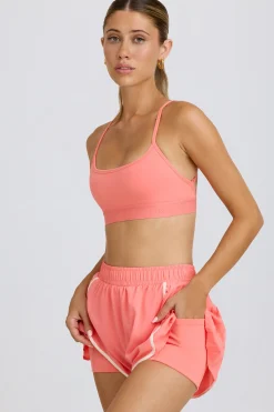 Oh Polly Matching Sets | Shorts^Pleated Mini Shorts in Coral