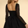 Oh Polly Party Dresses | Homecoming Dresses^Plunge Neck Tulle Mini Dress in Black