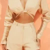Oh Polly Women'S Clothing Sale - $65 And Under | Women'S Clothing Sale - $40 And Under^Plunge Neck Wrap Top in Sand