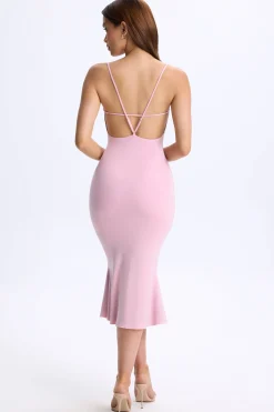 Oh Polly Women'S Clothing Sale - $65 And Under | Women'S Clothing Sale - $40 And Under^Plunge Open-Back Midaxi Dress in Blush Pink BlushPink