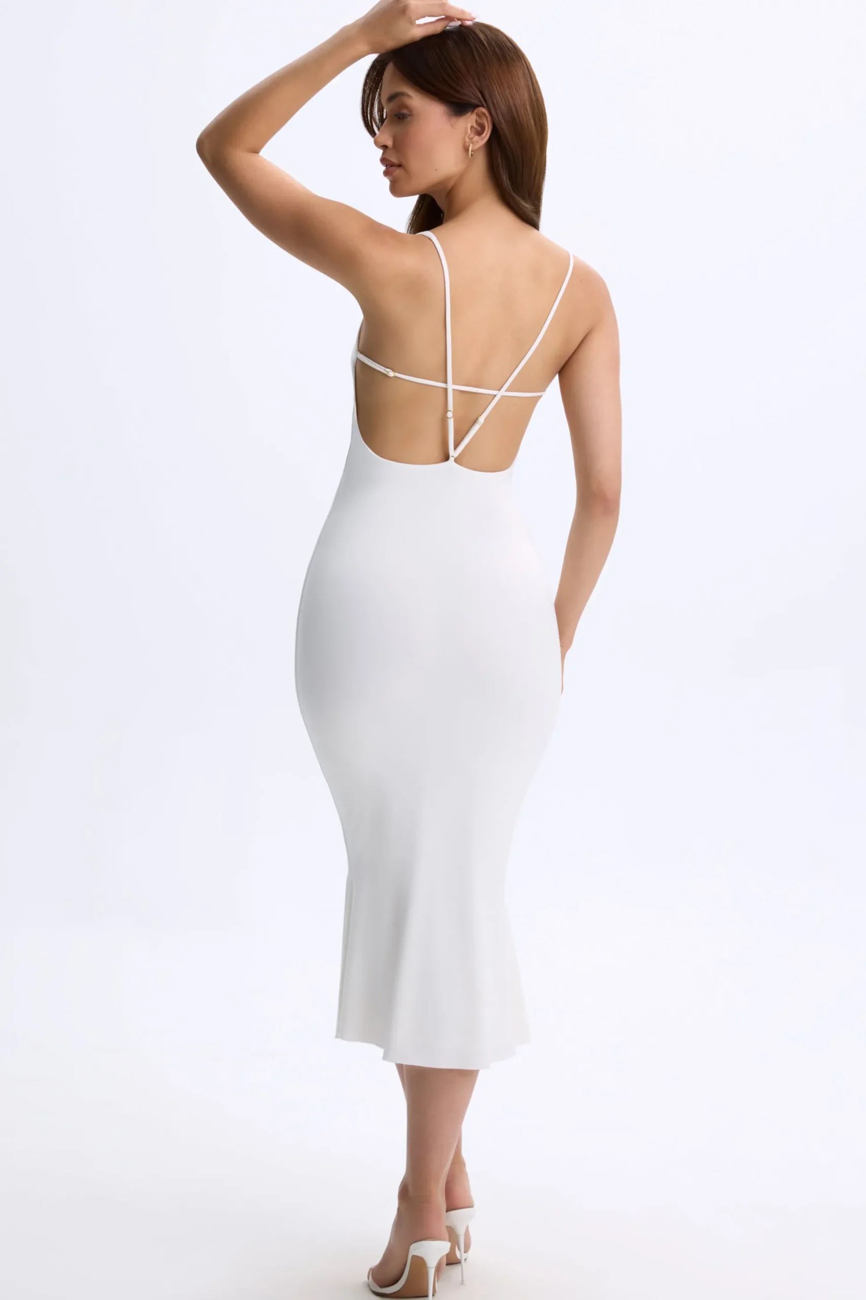 Oh Polly Women'S Clothing Sale - $65 And Under | Women'S Clothing Sale - $40 And Under^Plunge Open-Back Midaxi Dress in White