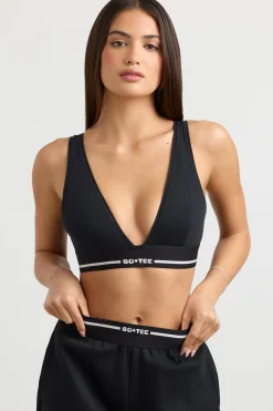 Oh Polly Matching Sets | Tops^Plunge-Neck Crop Top in Black