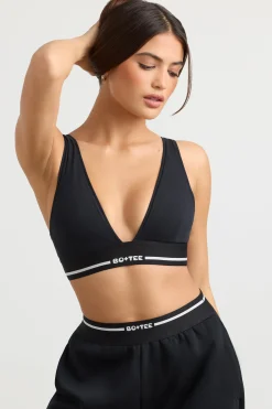 Oh Polly Matching Sets | Tops^Plunge-Neck Crop Top in Black