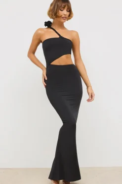Oh Polly Women'S Clothing Sale - $65 And Under | Women'S Clothing Sale - $40 And Under^Premium Jersey Asymmetric Cut Out Maxi Dress in Black