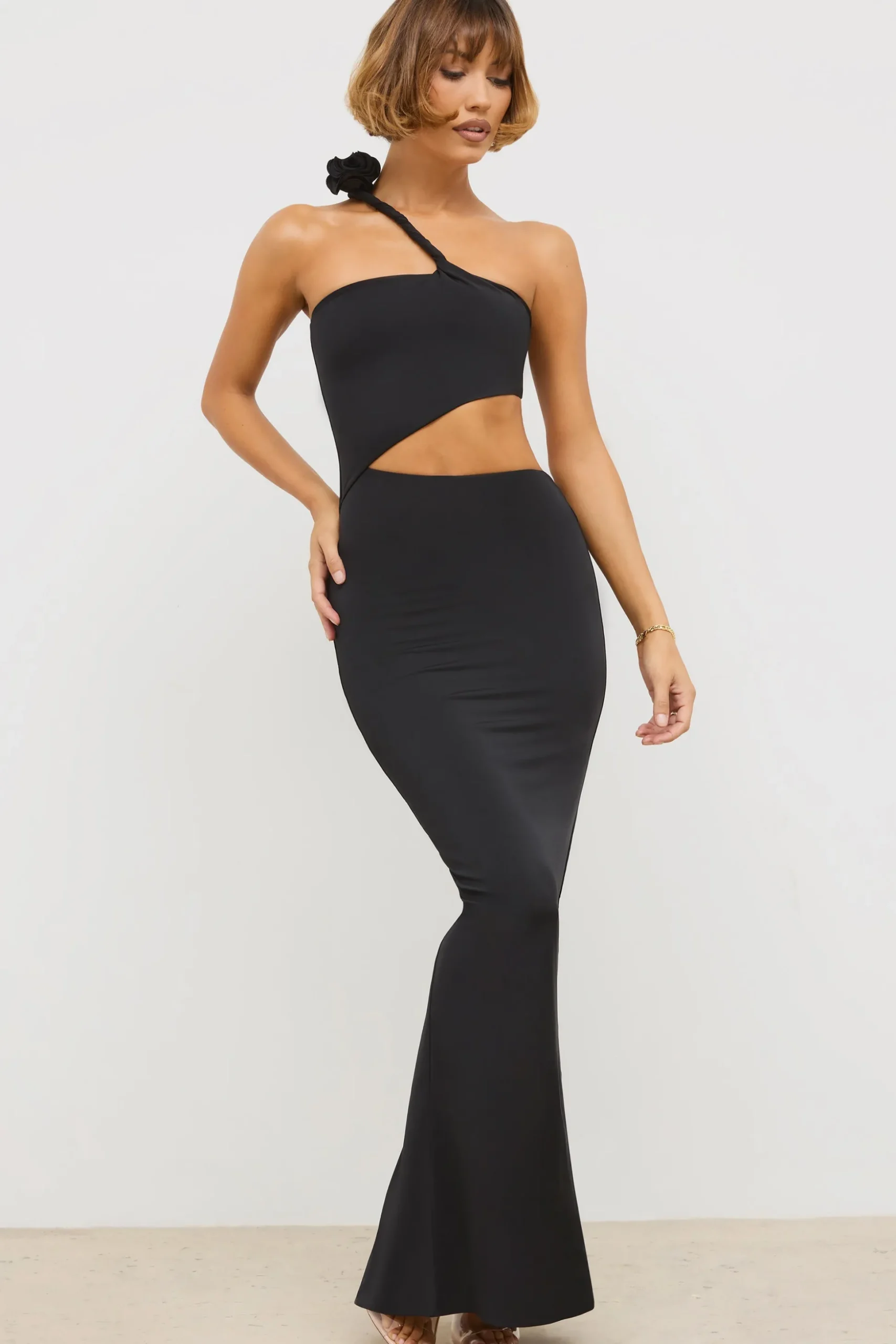 Oh Polly Women'S Clothing Sale - $65 And Under | Women'S Clothing Sale - $40 And Under^Premium Jersey Asymmetric Cut Out Maxi Dress in Black