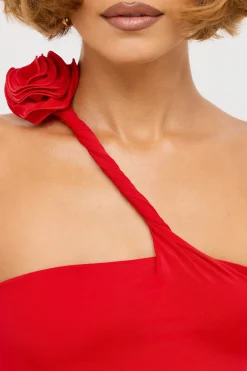 Oh Polly Women'S Clothing Sale - $65 And Under | Women'S Clothing Sale - $40 And Under^Premium Jersey Asymmetric Cut Out Maxi Dress in Scarlet Red ScarletRed