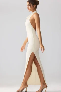 Oh Polly Fall Outfits | Bride To Be^Premium Jersey Cowl Neck Backless Maxi Dress in Ivory