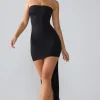 Oh Polly Women'S Clothing Sale - $65 And Under | Women'S Clothing Sale - $40 And Under^Premium Jersey Lace Up Back Mini Dress with Train in Black