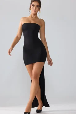Oh Polly Women'S Clothing Sale - $65 And Under | Women'S Clothing Sale - $40 And Under^Premium Jersey Lace Up Back Mini Dress with Train in Black