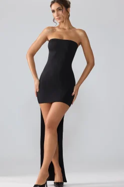 Oh Polly Women'S Clothing Sale - $65 And Under | Women'S Clothing Sale - $40 And Under^Premium Jersey Lace Up Back Mini Dress with Train in Black