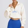 Oh Polly Tracksuits | Sweatshirts^Quarter-Zip Cropped Sweatshirt in White
