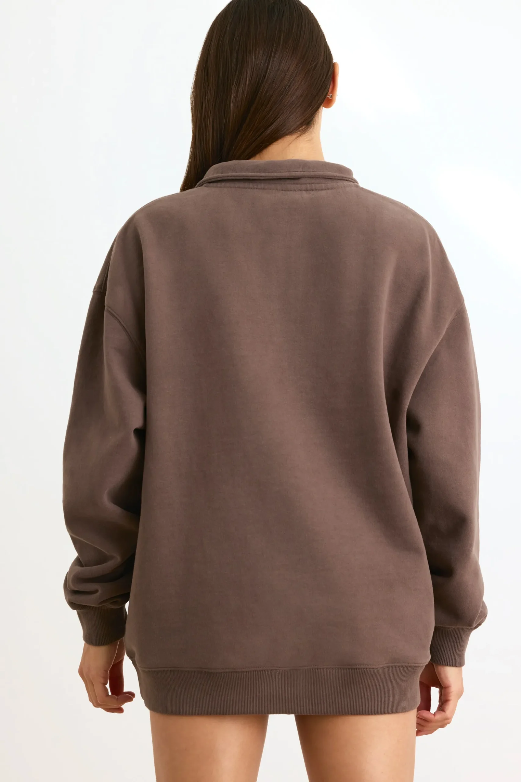 Oh Polly Sweatshirts | Matching Sets^Quarter-Zip Sweatshirt in Espresso