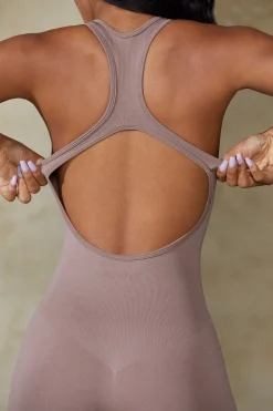 Oh Polly Women'S Clothing Sale - $65 And Under | Women'S Clothing Sale - $40 And Under^Racer Back Define Luxe Unitard in Mocha