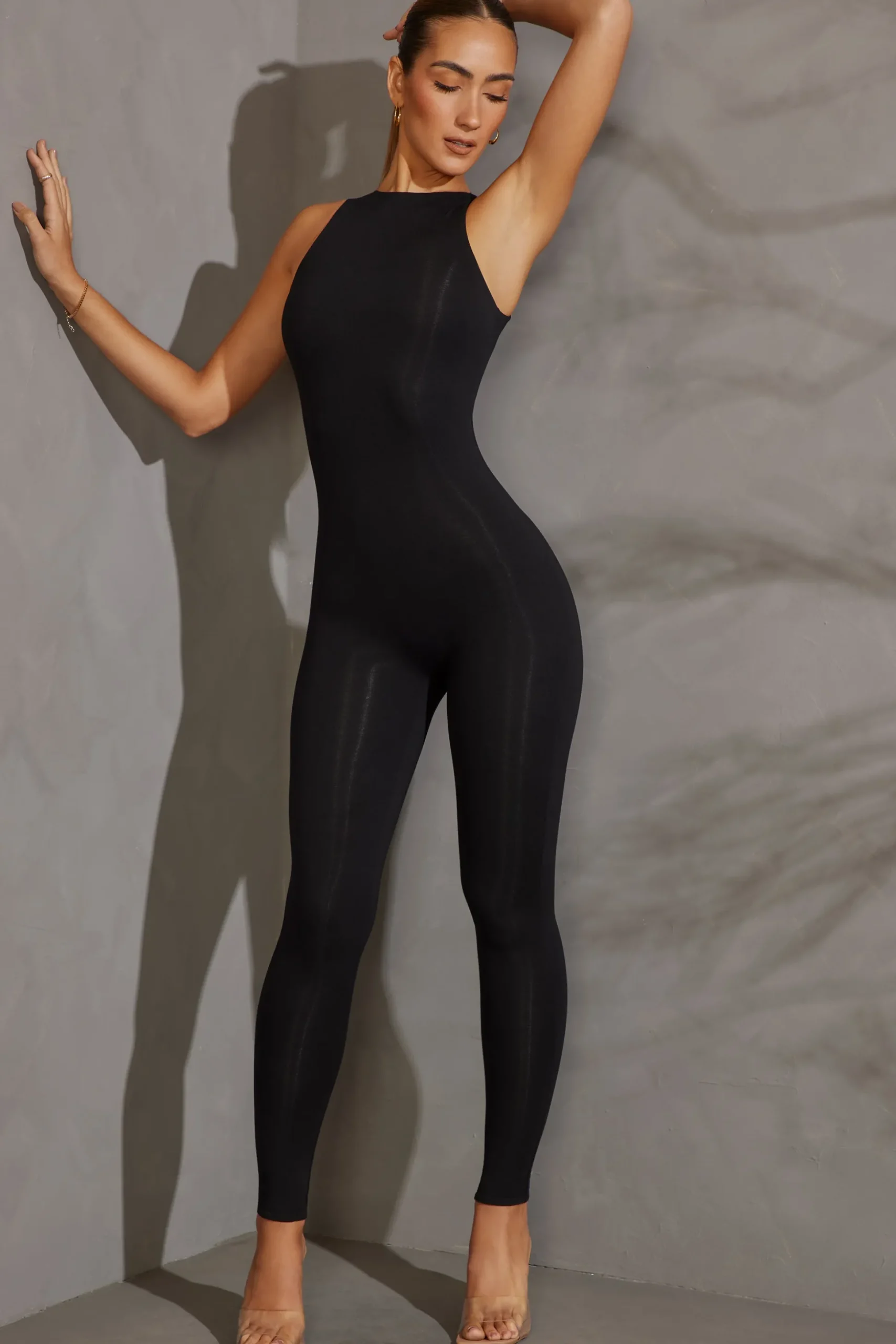 Oh Polly Jumpsuits & Unitards^Racer Neck Jumpsuit in Black