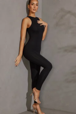 Oh Polly Jumpsuits & Unitards^Racer Neck Jumpsuit in Black