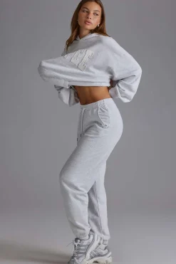 Oh Polly Tracksuits | Matching Sets^Relaxed Mid-Rise Joggers in Grey Marl GreyMarl