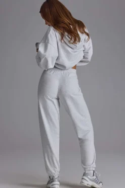 Oh Polly Tracksuits | Matching Sets^Relaxed Mid-Rise Joggers in Grey Marl GreyMarl