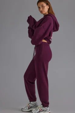 Oh Polly Tracksuits | Matching Sets^Relaxed Mid-Rise Joggers in Grape