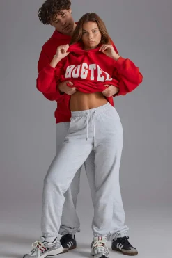 Oh Polly Tracksuits | Matching Sets^Relaxed Mid-Rise Joggers in Grey Marl GreyMarl